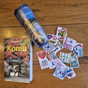 Korea Travel Book, Starbucks Korea Tumbler with Stickers